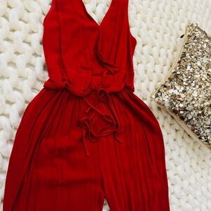 Fall Orange Sleeveless Jumpsuit